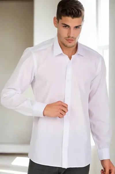 G926 DEWBERRY MEN'S SHIRT-WHITE