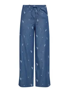 JDY Nohavice 'JDYKAI'  modrá denim / biela