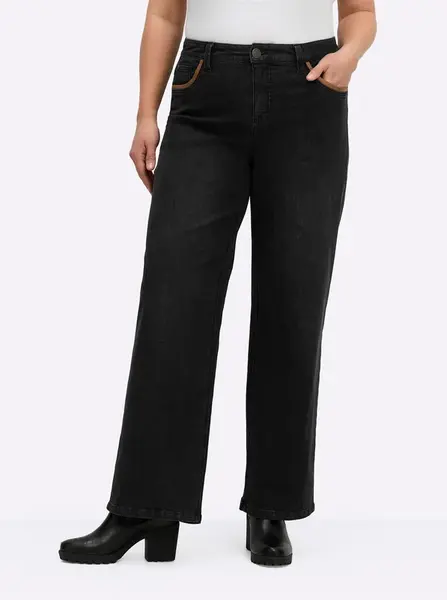 SHEEGO Džínsy  čierny denim