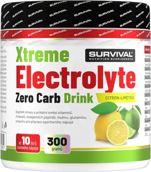 Survival Xtreme Electrolyte Zero Carb Drink 300 g citron-limetka
