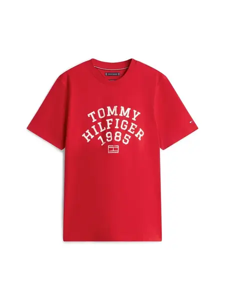 TOMMY HILFIGER Tričko 'ARCH'  červená / biela
