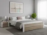 Posteľ IKAROS DOUBLE 160 x 200 cm, biela/dub sonoma Rošt: Bez roštu, Matrac: Matrac COCO MAXI 20 cm