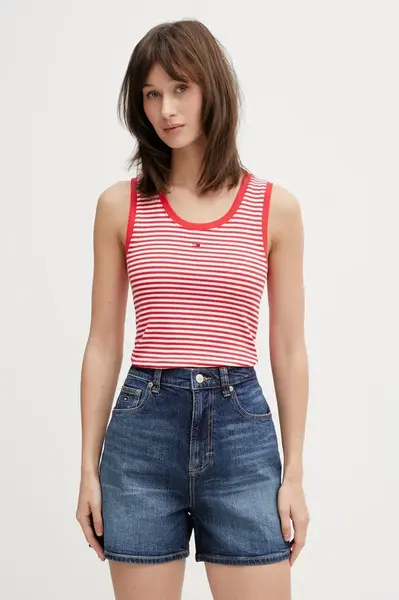 Tommy Jeans top dámsky bavlnený s elastanom