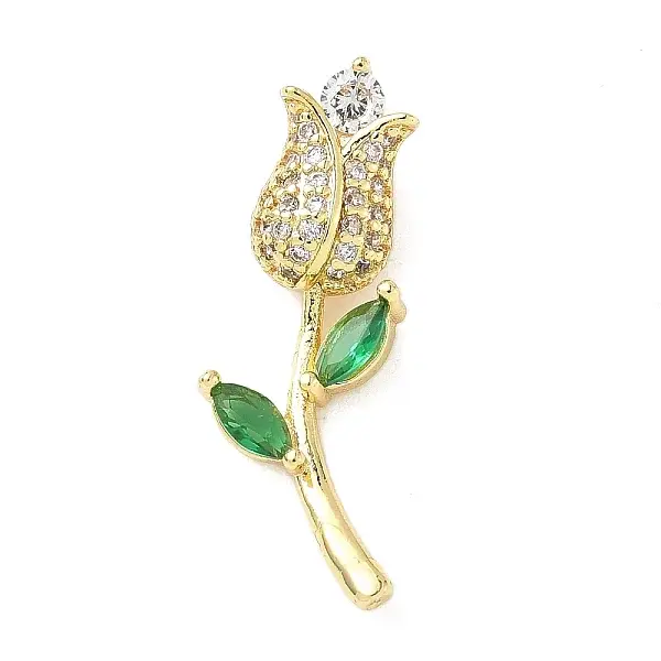 Brass Micro Pave Cubic Zirconia Pendants