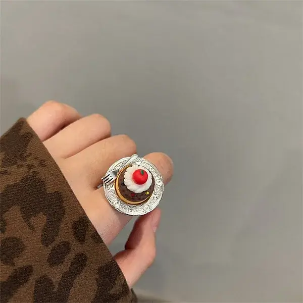 Afternoon Tea Resin & Plastic Adjustable Finger Rings for Women