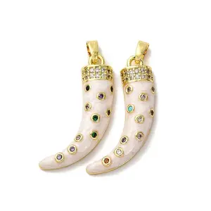 Brass Micro Pave Cubic Zirconia Pendants