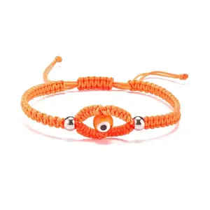Lampwork Evil Eye Braided Bead Bracelet