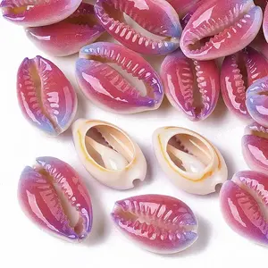 Printed Natural Cowrie Shell Beads