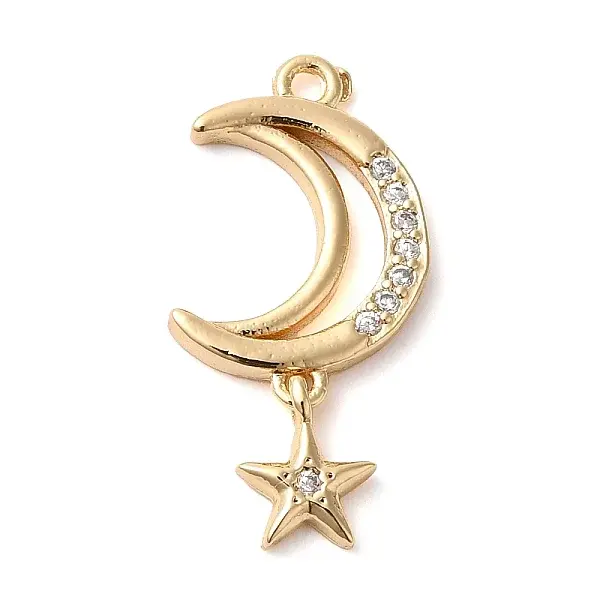 Brass Micro Pave Clear Cubic Zirconia Pendants