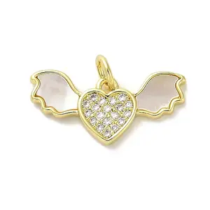 Brass Micro Pave Clear Cubic Zirconia Pendants