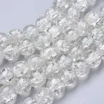 Spray Painted Crackle Glass Beads Strands