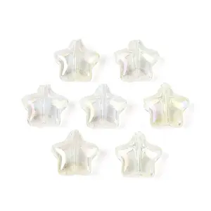 Transparent Spray Painted Glass Beads