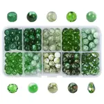 210Pcs 10 Styles Baking Paint Glass Beads Strands