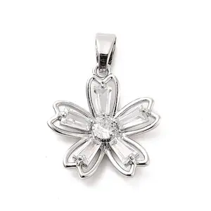 Rack Plating Brass Micro Pave Cubic Zirconia Pendants