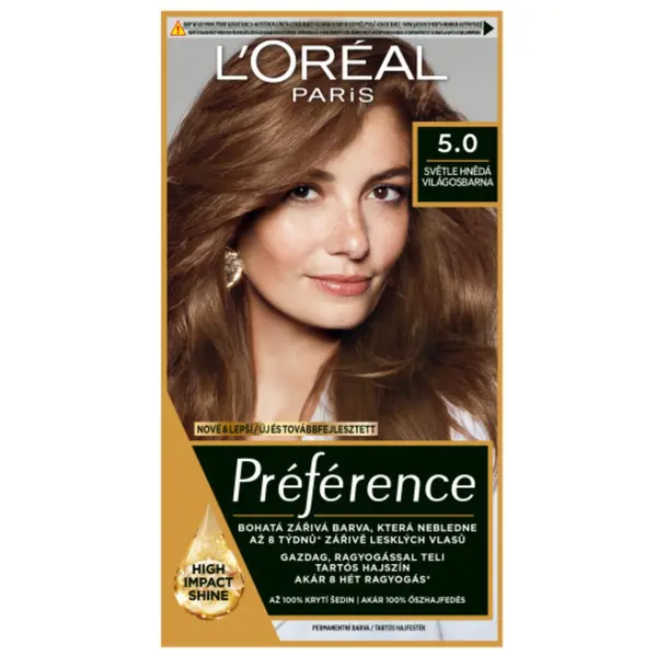 Permanentní barva Loréal Préférence 5.0 světle hnědá - L’Oréal Paris + dárek zdarma