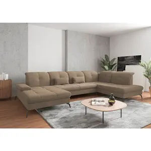 Sit & More SEDACÍ SOUPRAVA, textil, světle hnědá