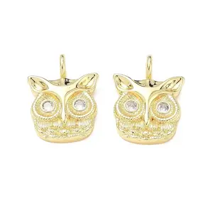 Brass Micro Pave Clear Cubic Zirconia Pendants