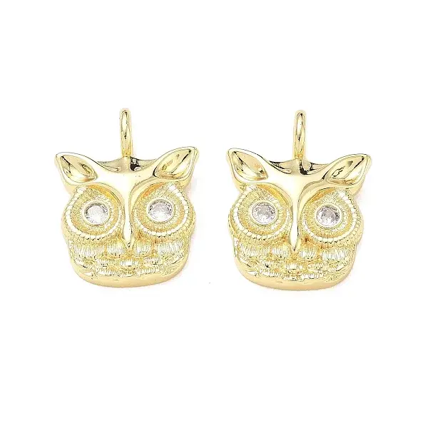 Brass Micro Pave Clear Cubic Zirconia Pendants