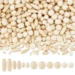 480Pcs 6 Styles Dyed Natural Wood Beads
