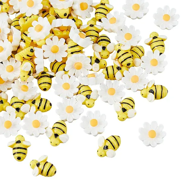 100Pcs 2 Styles Opaque Resin Cabochons