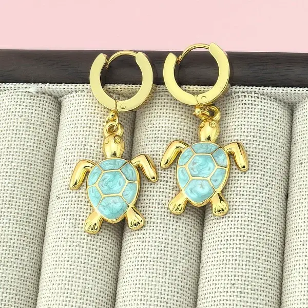 201 Stainless Steel Enamel Hoop Earrings