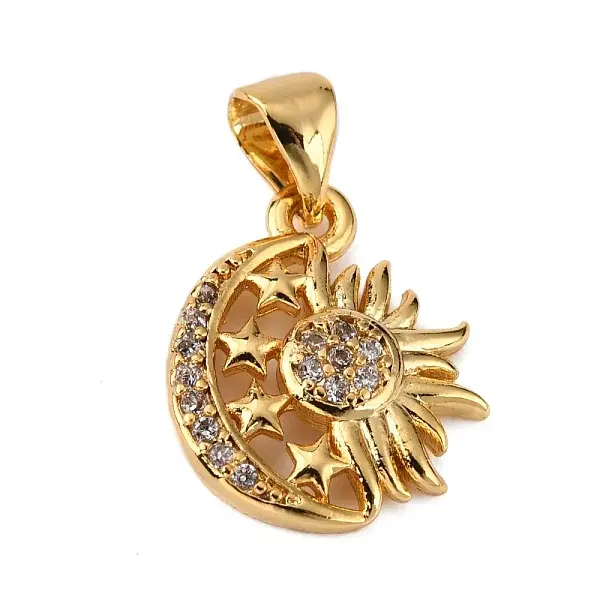 Brass Micro Pave Clear Cubic Zirconia Pendants
