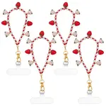 4Pcs Glass & Acrylic Mobile Straps