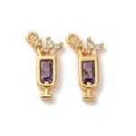 Brass Micro Pave Cubic Zirconia Pendants