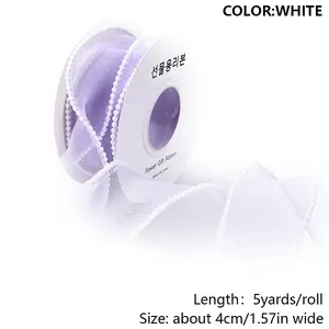 1Roll 5 Yards ABS Pearl Edged Mesh Ribbon for Bowknot Making