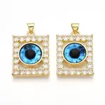 Brass Micro Pave Clear Cubic Zirconia Pendants for Women
