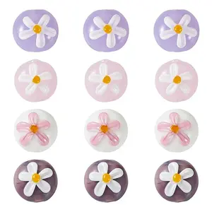 12Pcs 4 Colors Handmade Lampwork Beads