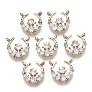 Brass Micro Pave Cubic Zirconia Pendants