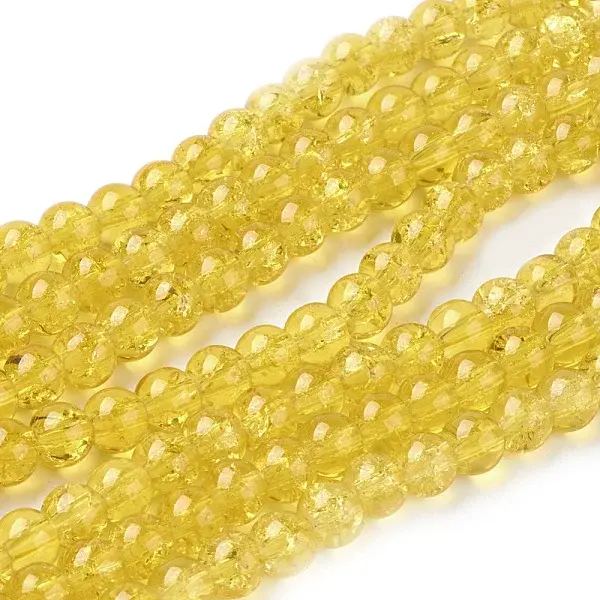 Spray Painted Crackle Glass Beads Strands
