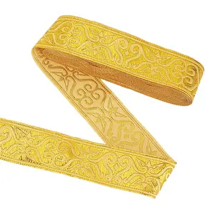 7.7-8 Yards Ethnic Style Polyester Flower Jacquard Ribbon