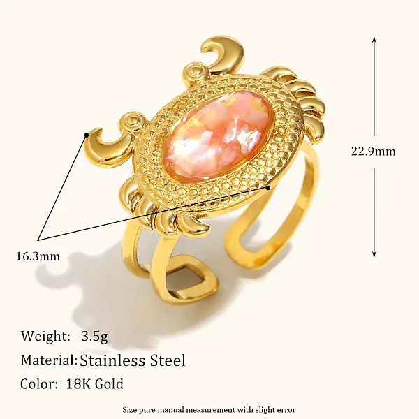 304 Stainless Steel and Enamel Cuff Rings