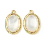 Brass Pave Shell Pendants