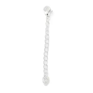 Brass Micro Pave Clear Cubic Zirconia Chain Extender