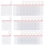 24Pcs 3 Styles Transparent EVA Resealable Bags with Rings