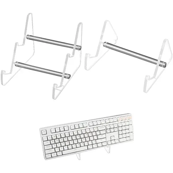2Pcs 2 Style Acrylic Keyboard Display Stands with Platinum Plated Iron Supports