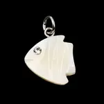 Natural White Shell & Crystal Rhinestone Pendants