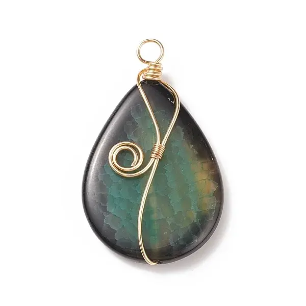 Natural Crackle Agate Pendants