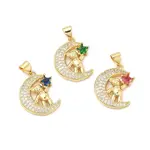 Brass Micro Pave Cubic Zirconia Pendants