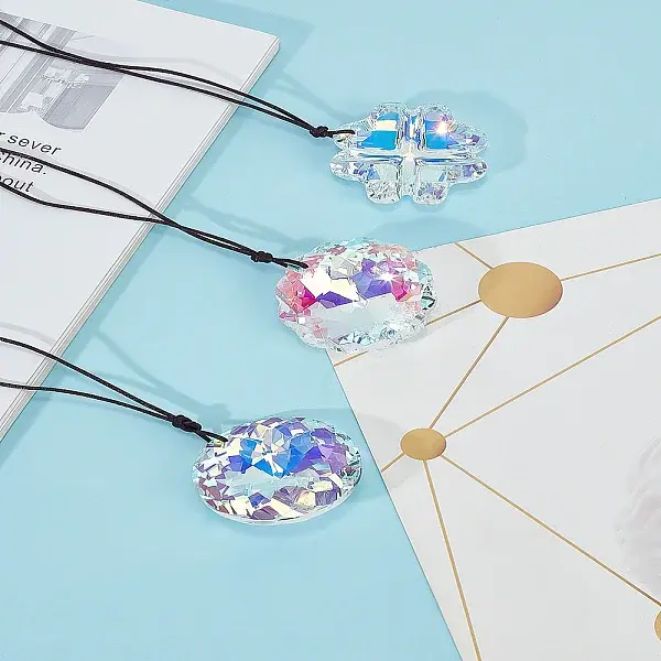 3Pcs 3 Styles Glass Hanging Suncatchers