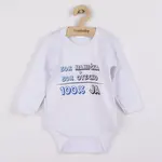 Body s potlačou 50% MAMIČKA + 50% OTECKO - 100% JA modré, vel. 86 (12-18m)