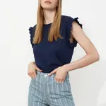 Trendyol Blue Striped Denim Shorts