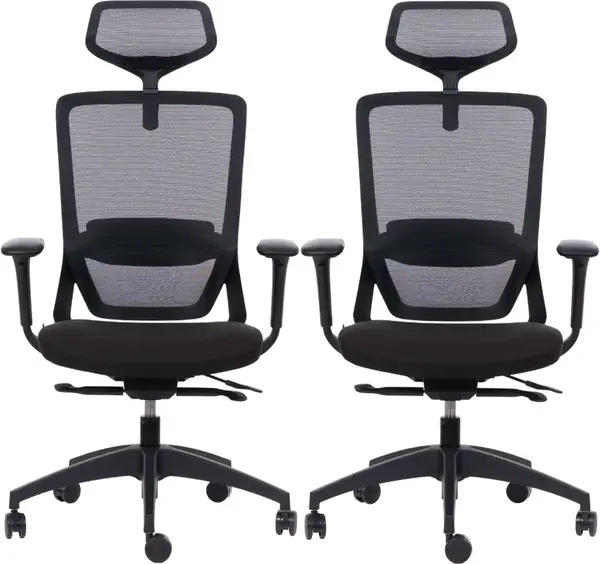 MERCURY 2PACK Ergonomická kancelárska stolička SWIFT, čierna (2 ks)