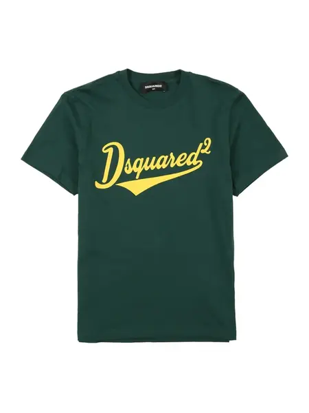 DSQUARED2 Tričko  žltá / tmavozelená