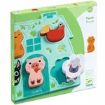 DJECO Wooden Block Puzzle Mouki puzzle 12m+ 1 ks