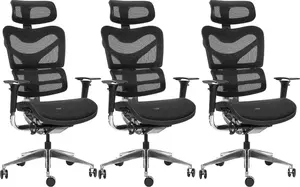 MERCURY 3PACK Ergonomická kancelárska stolička ARIES JNS-701, čierna (3 ks)