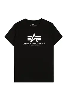 ALPHA INDUSTRIES Tričko  čierna / biela